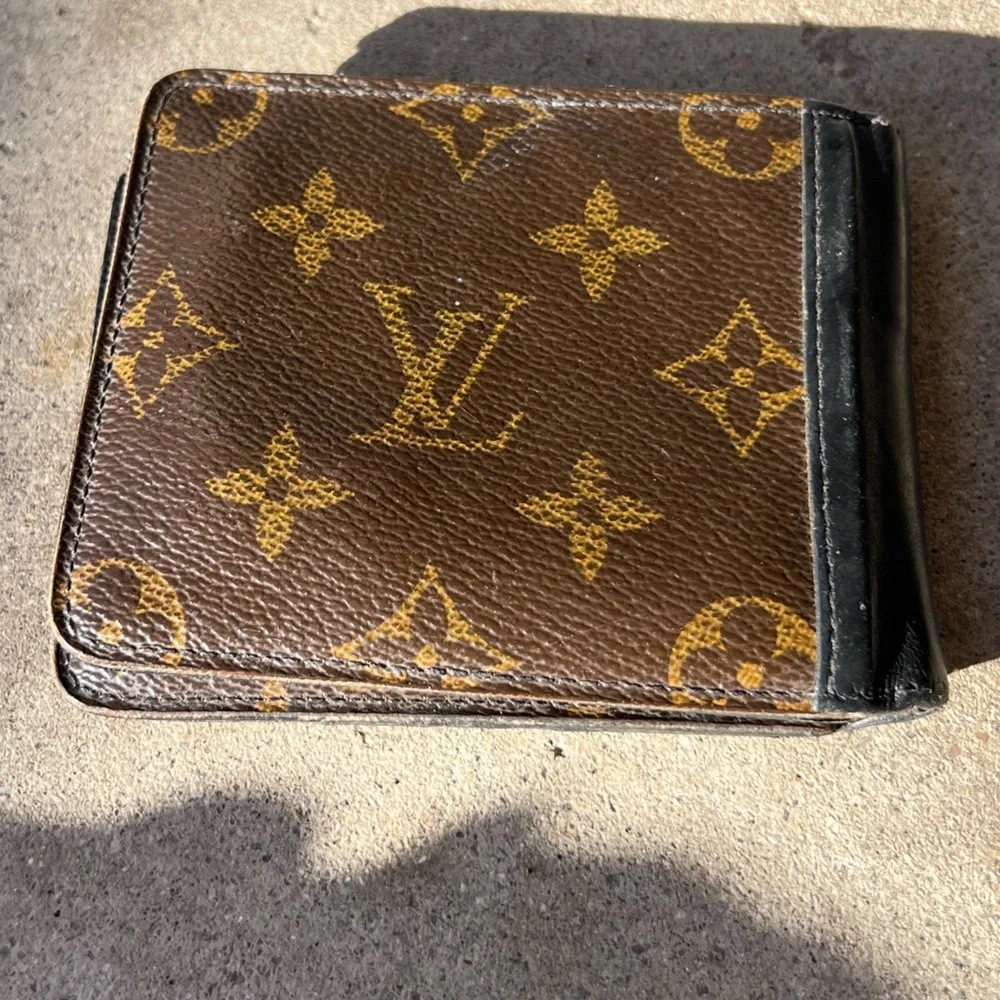 Louis Vuitton Brown Monogram Wallet Multiple Macasser Brown Black Leather 2009